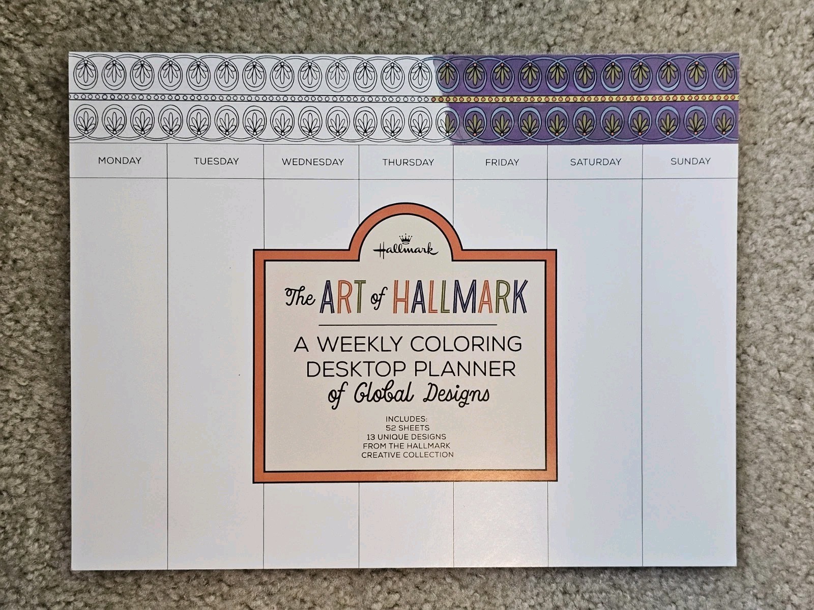 «The Art Of Hallmark», A Weekly Coloring Desktop Planner, Creative, Hobbies