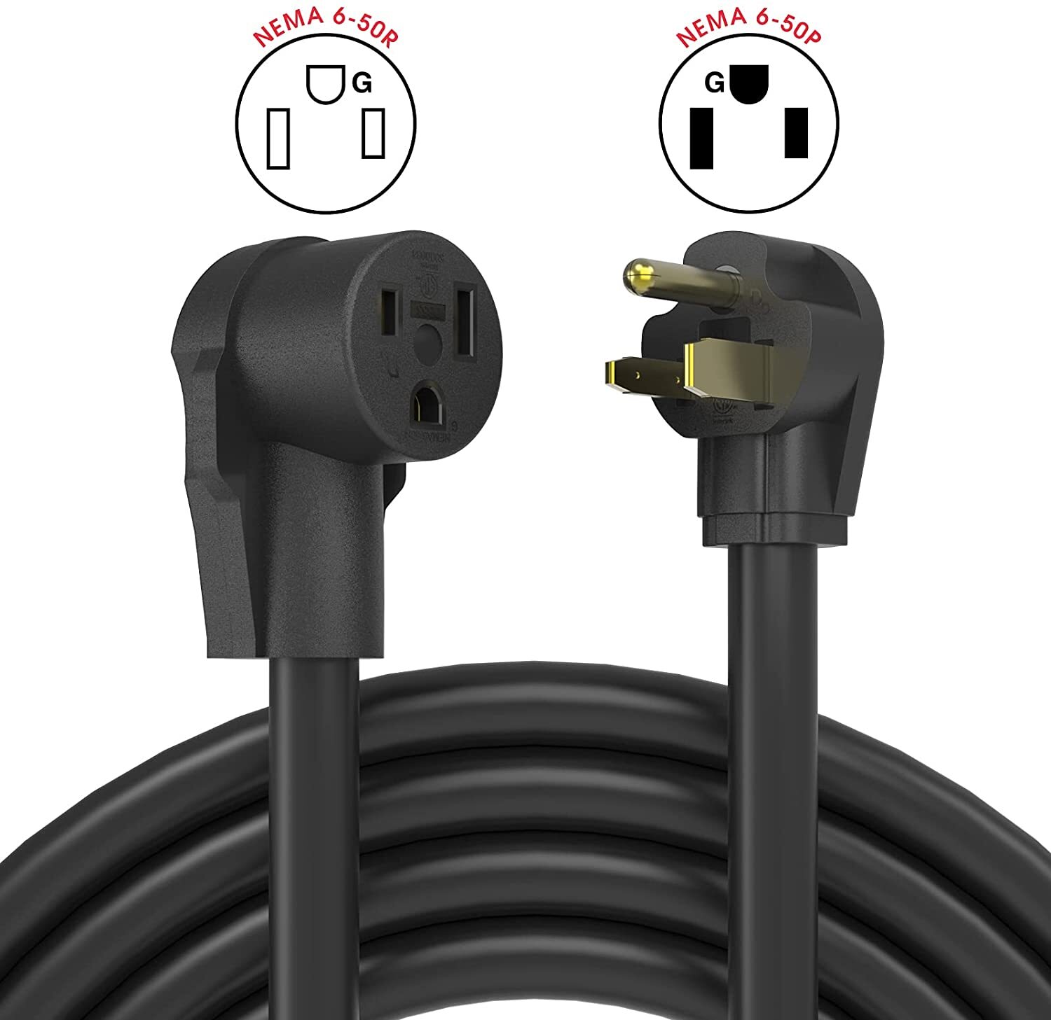 YESWELDER 20ft 12AWG 250V Welder Extension Cord 15Amp NEMA 6-50 ETL Approved