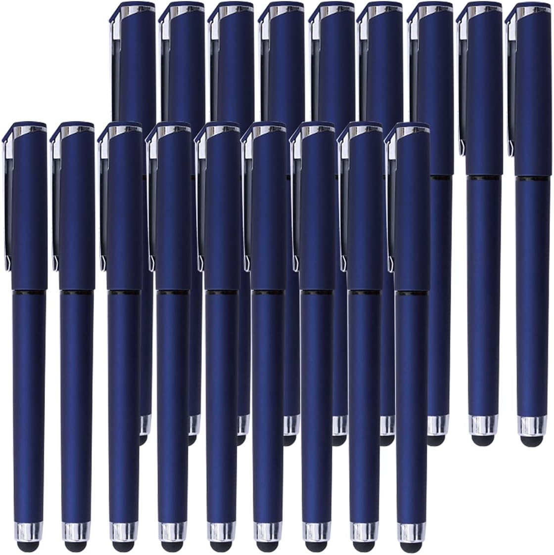 Black Gel Ink Rollerball Pens 0.7Mm Gel Pens 2-In-1 Stylus Pens Medium Point Pen