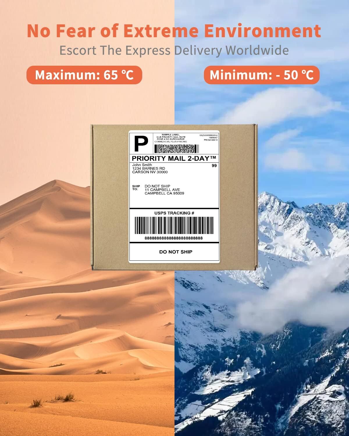 500/1000pcs 4×6 Direct Thermal Shipping Label Compatible with PHOMEMO/MUNBYN Lot