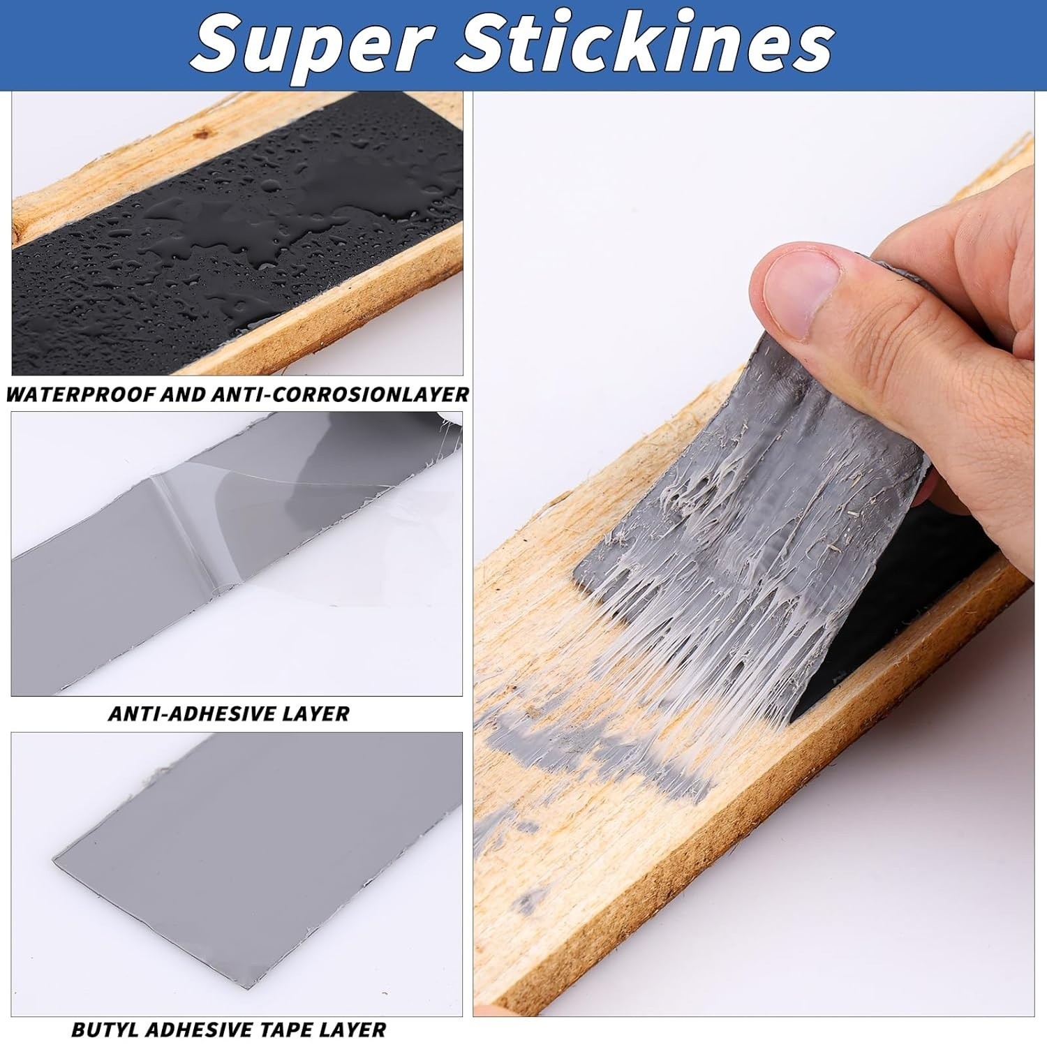 Joist Tape for Decking 2»X50′, 10 Rolls Weatherproof Butyl Tape For Decks Roof