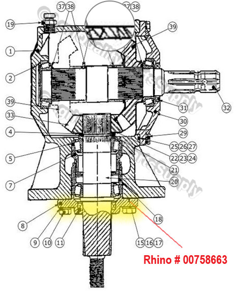 Servis Rhino Output Cap 00758663 Fits Several Rotary Cutter Gearboxes