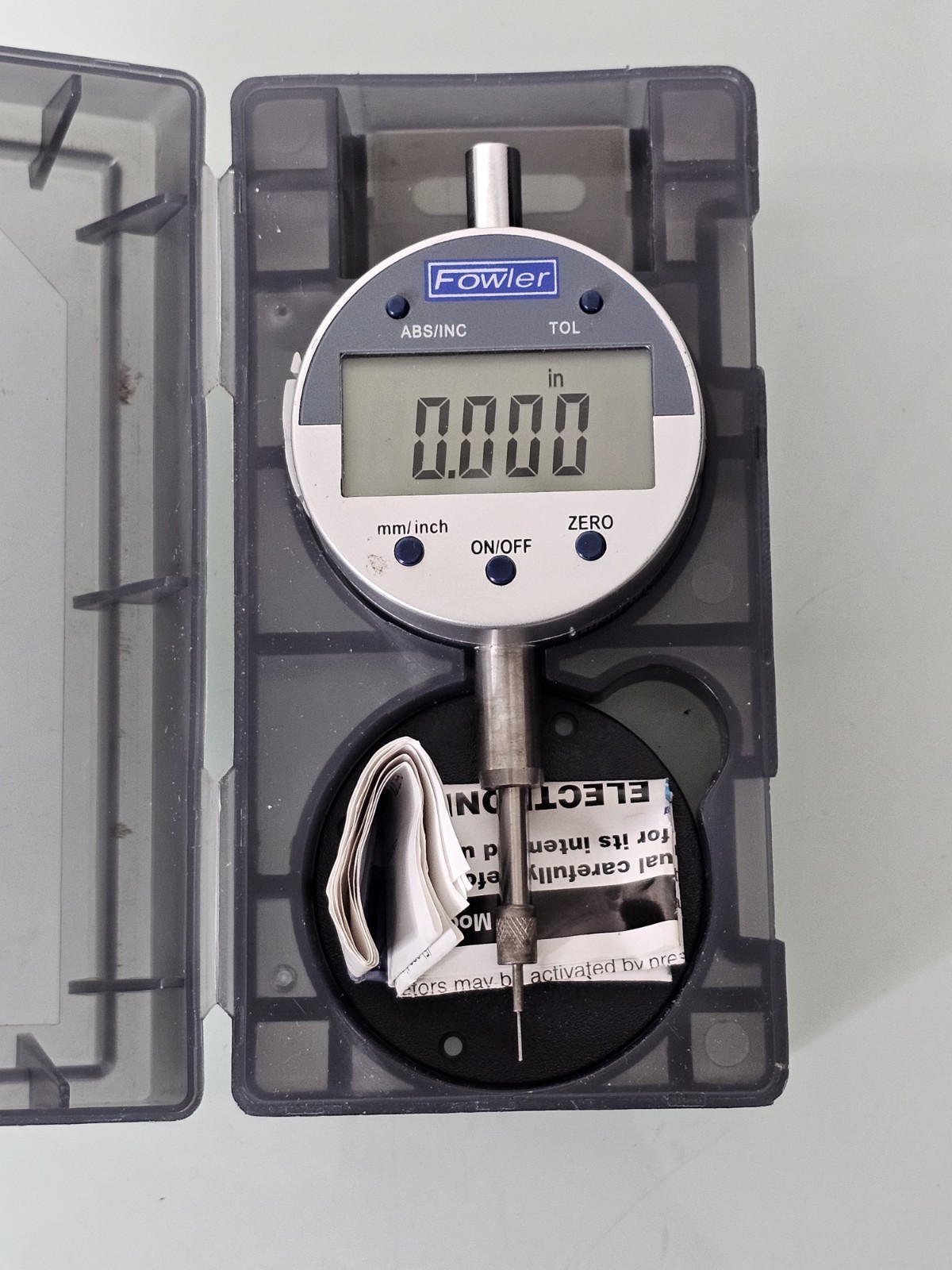 Fowler Digital Indicator Measuring Range: 0~12.7mm/0.5″, 25.4mm/1.0″