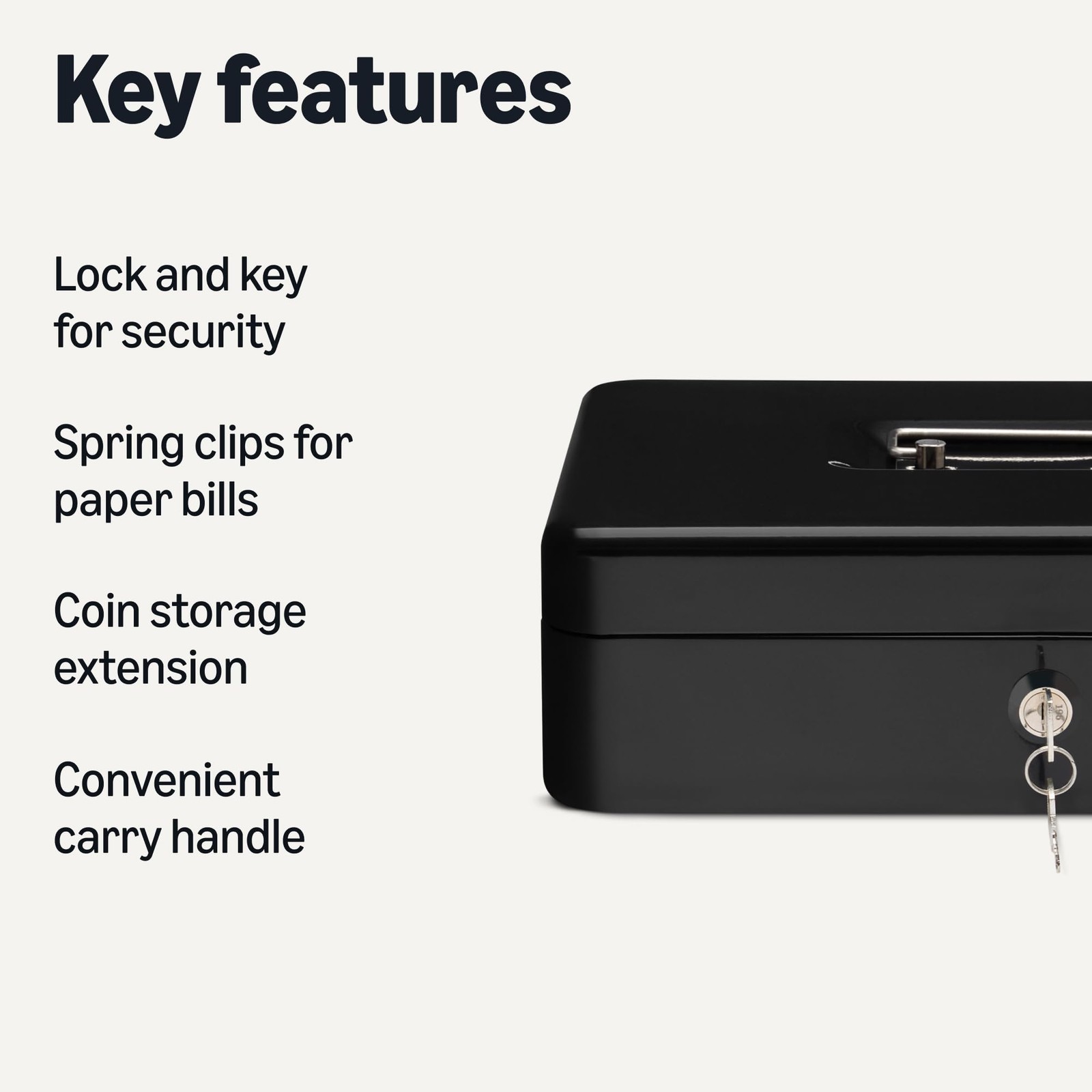 Retailer Basics Cash Lock Key And Money Organizer Tray 3.54 H X 11.81 W X 9.45 D