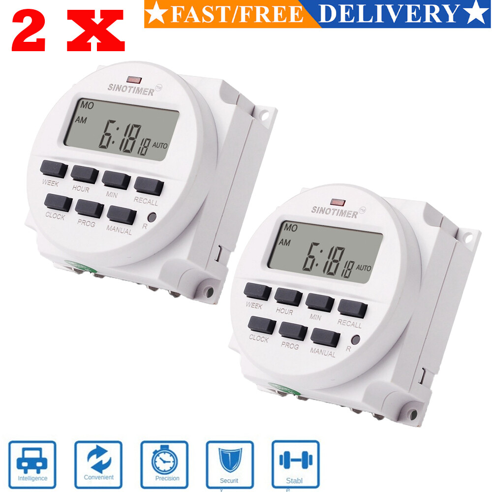 12v Dc Sinotimer Display Tm618h-2 Lcd Digital Timer Programmable Time Switch 2X