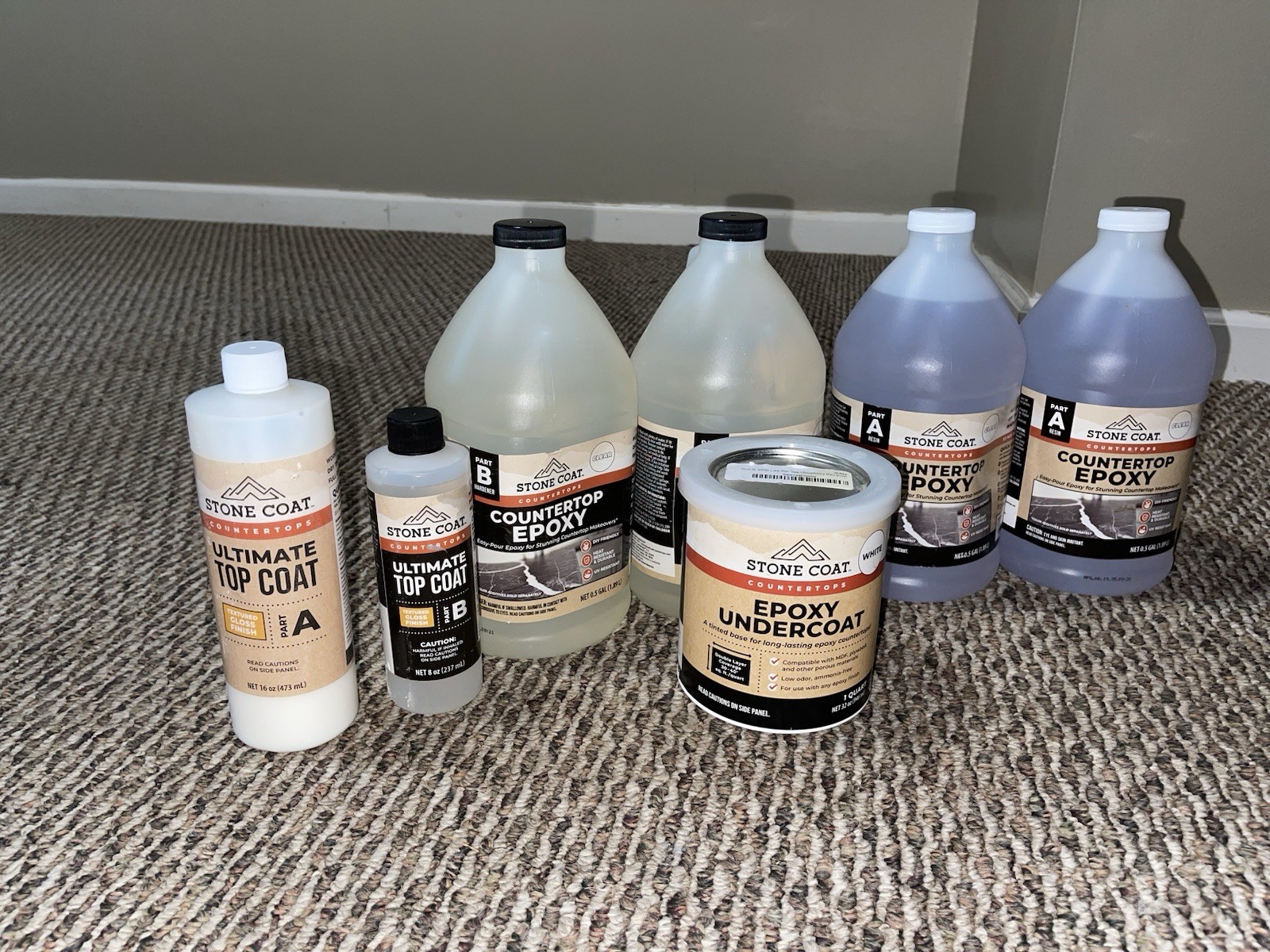Stone Coat Countertops White Gloss Countertop Epoxy Liquid 1 qt, 7 Pack