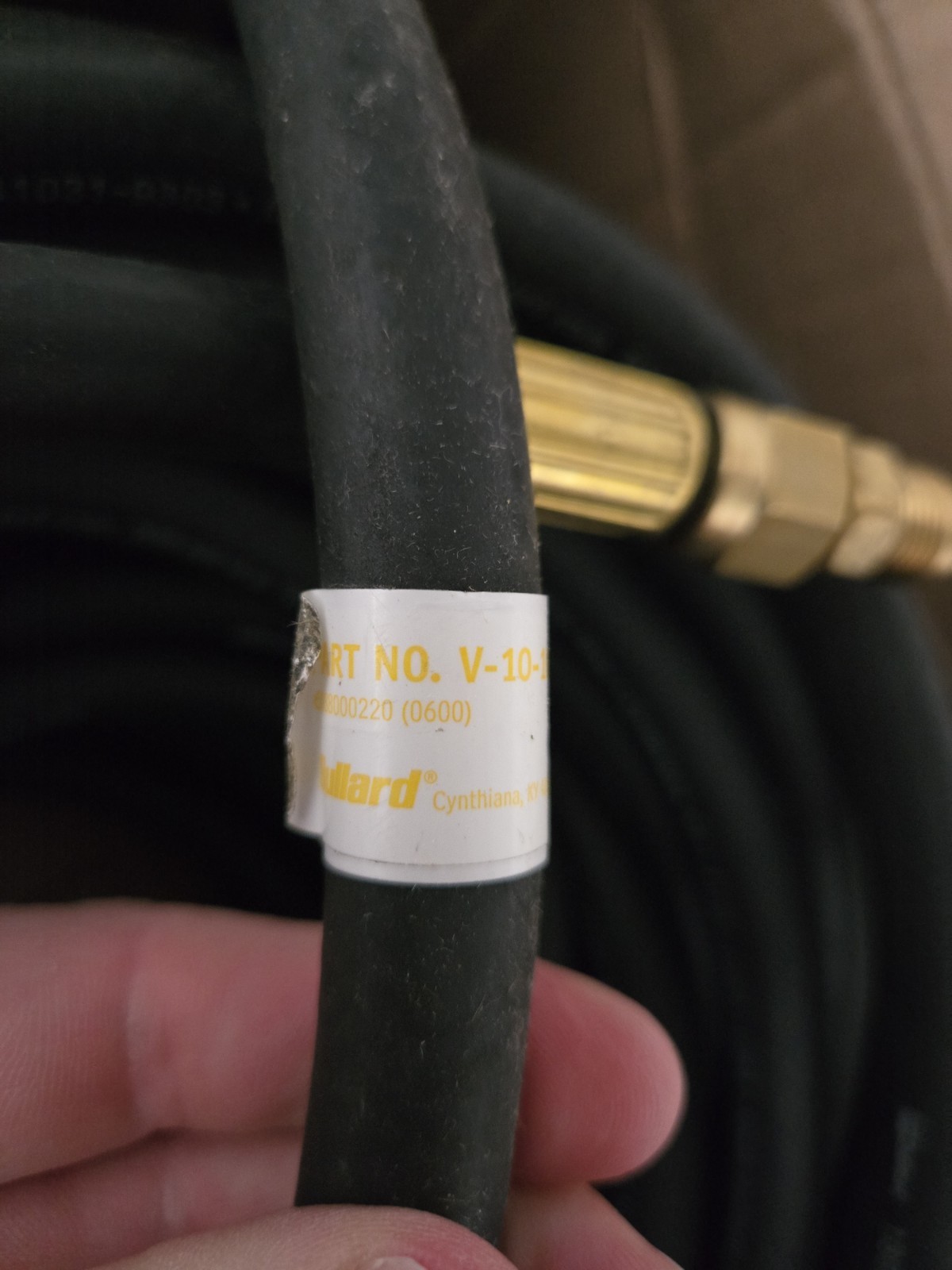 BULLARD AIR SUPPLY HOSE 100′ V10 V-10-100-EXT INTERCHANGE BLACK