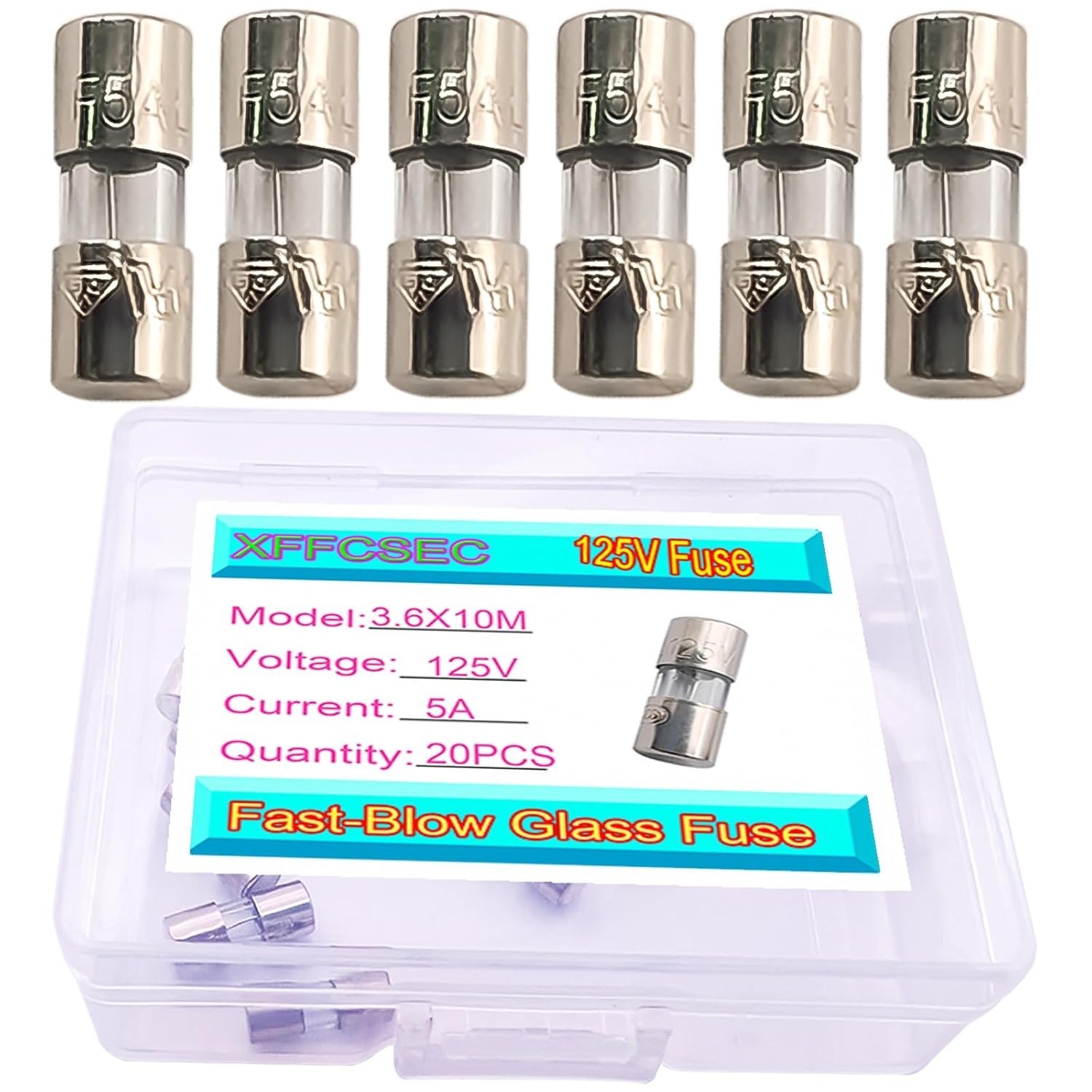 5 Amp Fuse, 125V Fast-Blow Mini Fuse – 5A Max for Fans, PCB, C9, C7, G40 Chri