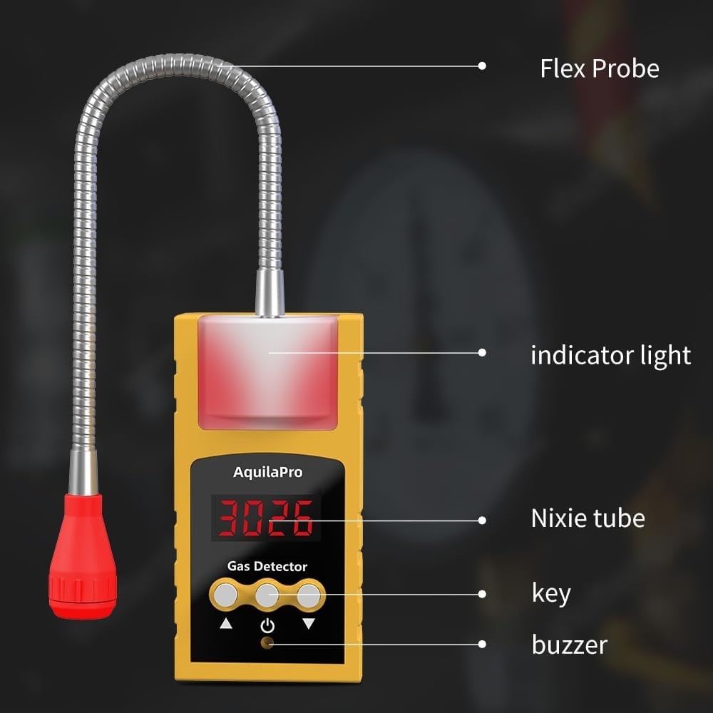 Natural Gas Leak Detector, 13″ Gooseneck for Propane and Combustible Gas