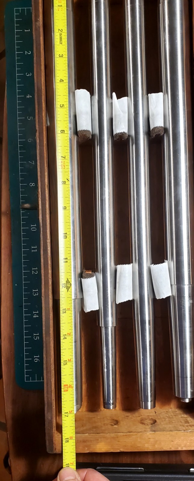Set of 4 Morse Taper Test Bars in Wooden Box