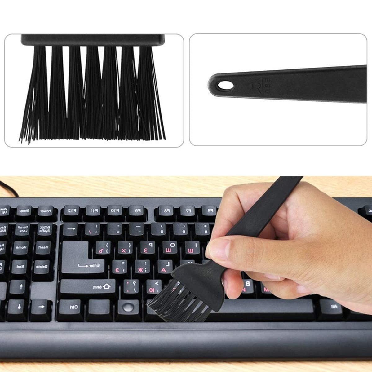 9 in 1 Anti Static Brushes Small Cleaning Kit Multi-Purpose Small, Black