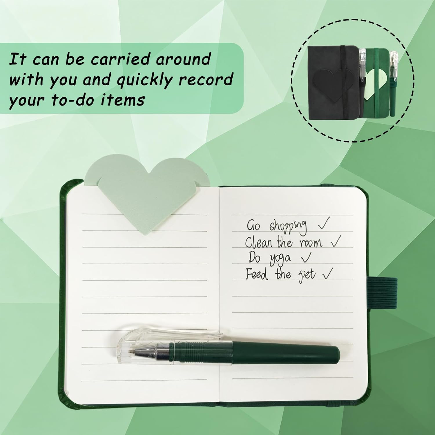 2 Pack Pocket Notebook Journals, 4.3 Inches X 3.1 Inches 200 Pages Small Notepad