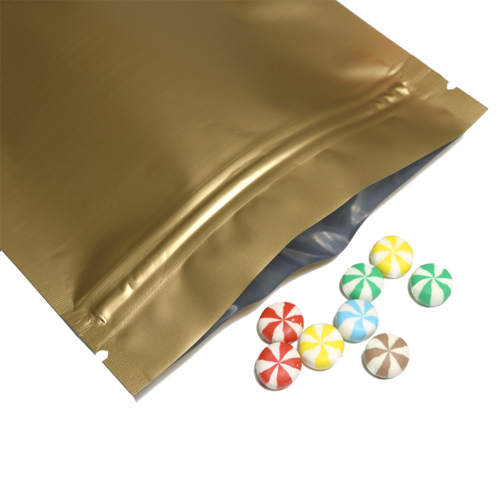 100/200/500 Matte Gold Smell Proof Mylar Foil Bags Resealable Zip Seal Pouch