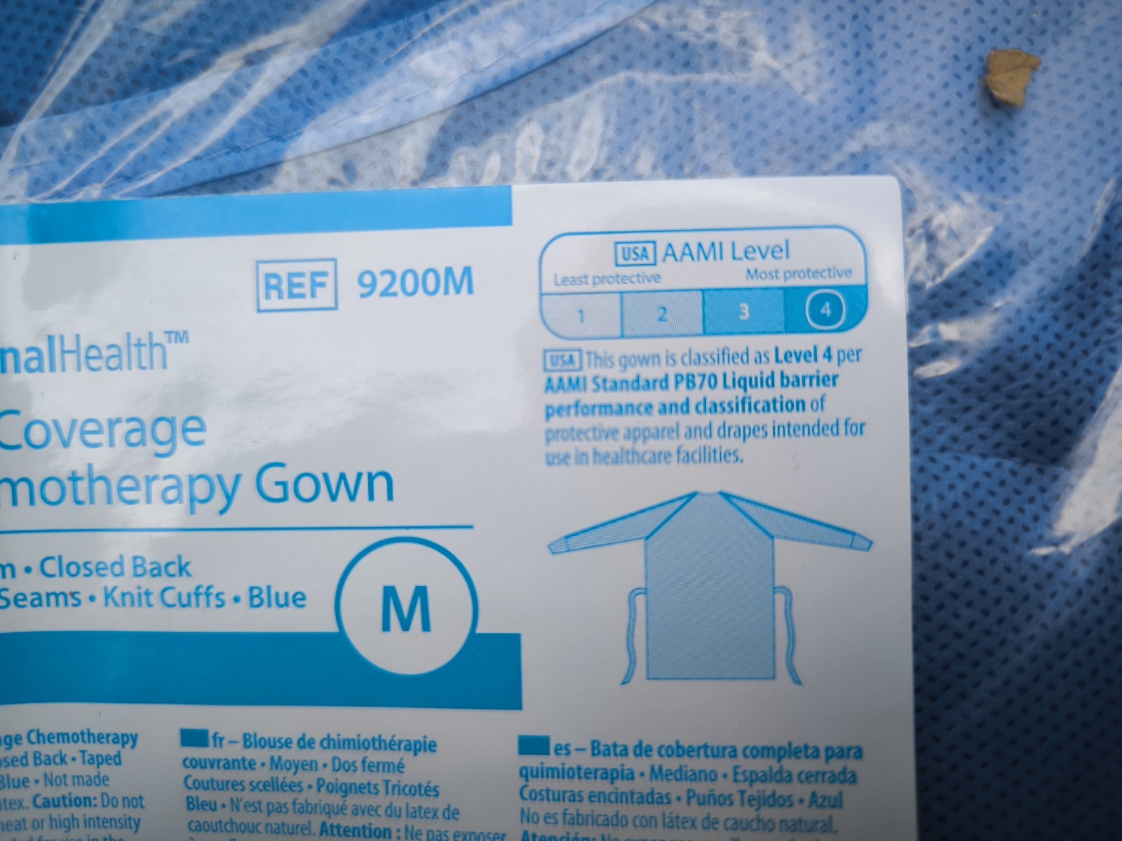Cardinal Health™ Full Coverage Chemotherapy Gown, Medium, 9200M, Case of 100