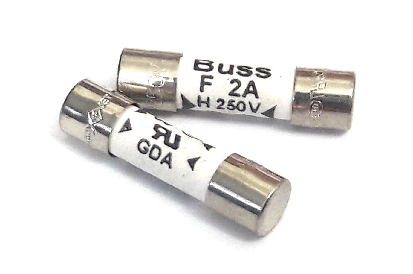 SET OF 2 BUSS GDA F 2A H 250V F2AH250V BUSSMANN FUSES 5mm X 20mm