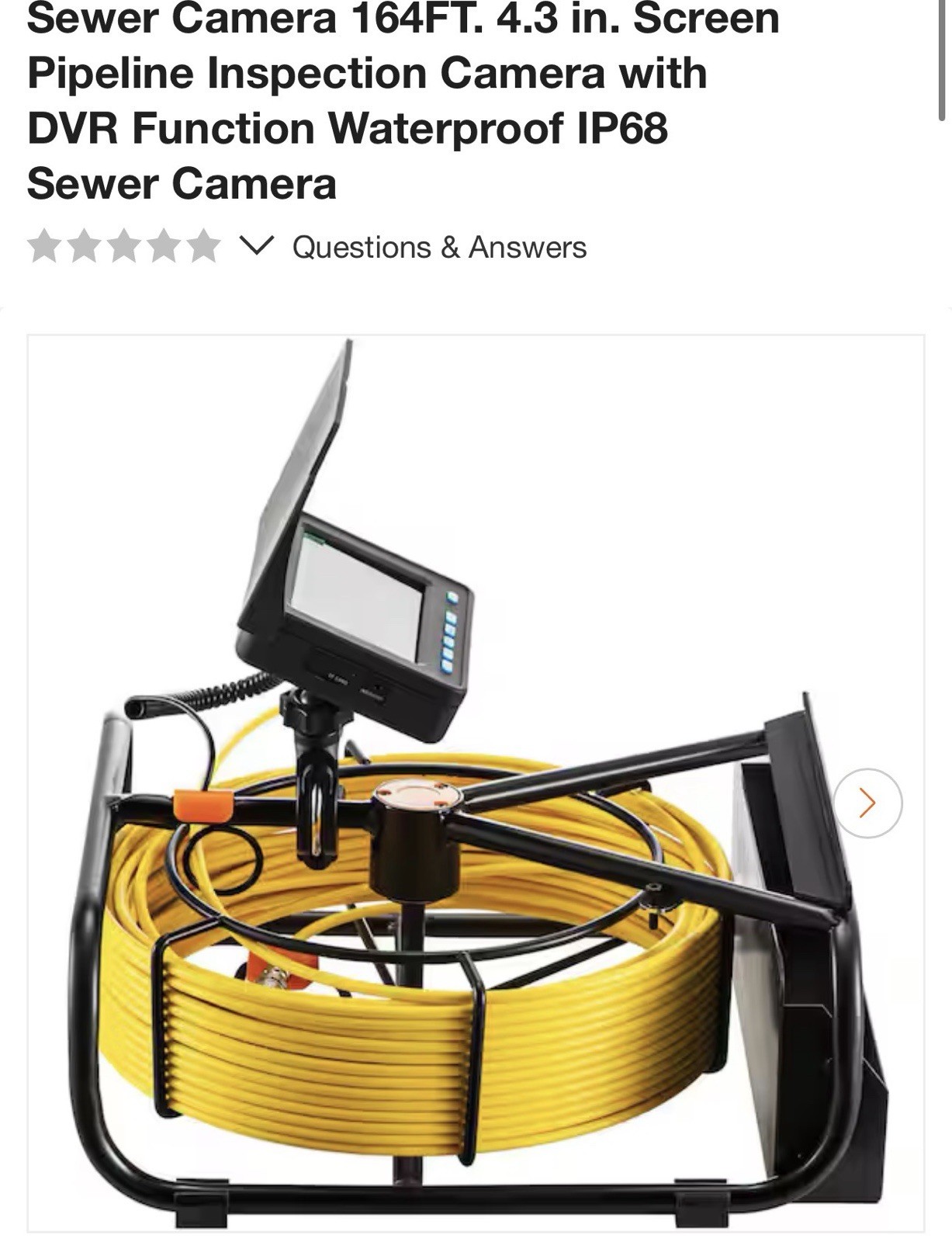 Vevor Sewer Camera 164FT. 4.3 in. Screen Pipeline Inspection Camera