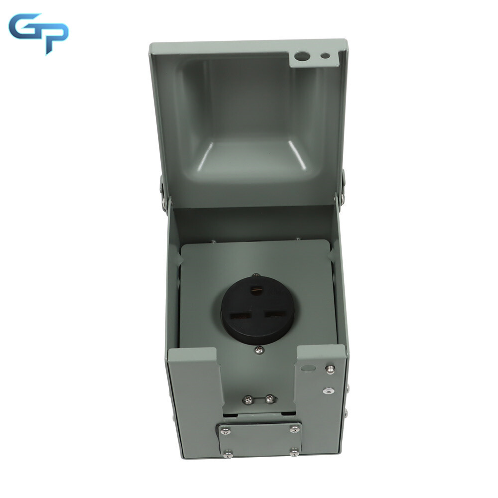 30 Amp 250 Volt NEMA 6-30R Outlet Box, Enclosed Weatherproof Outdoor Electrical