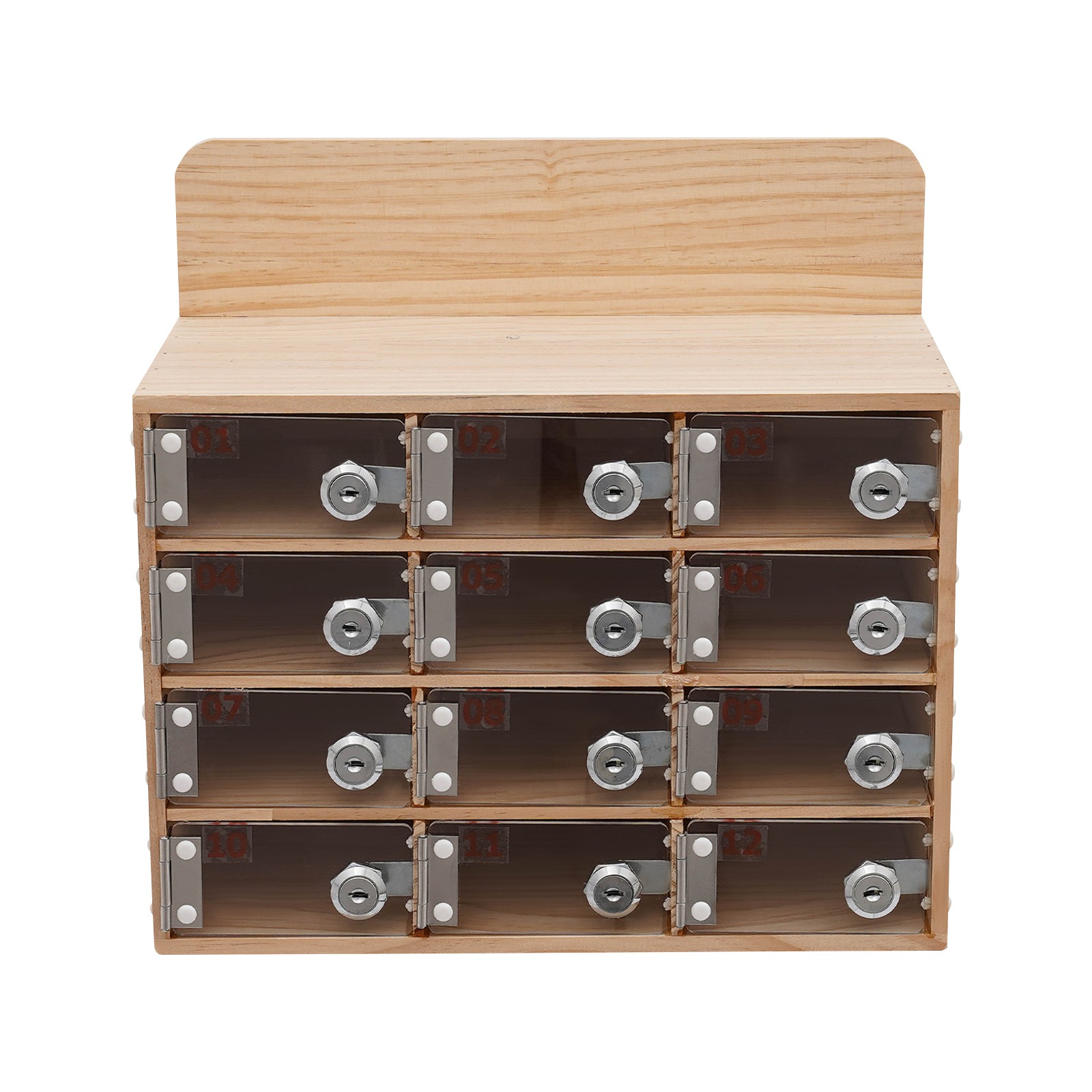 12.76*7.4*9.02in Acrylic And Wood Cell Phone Storage Cabinet With Locks And Keys