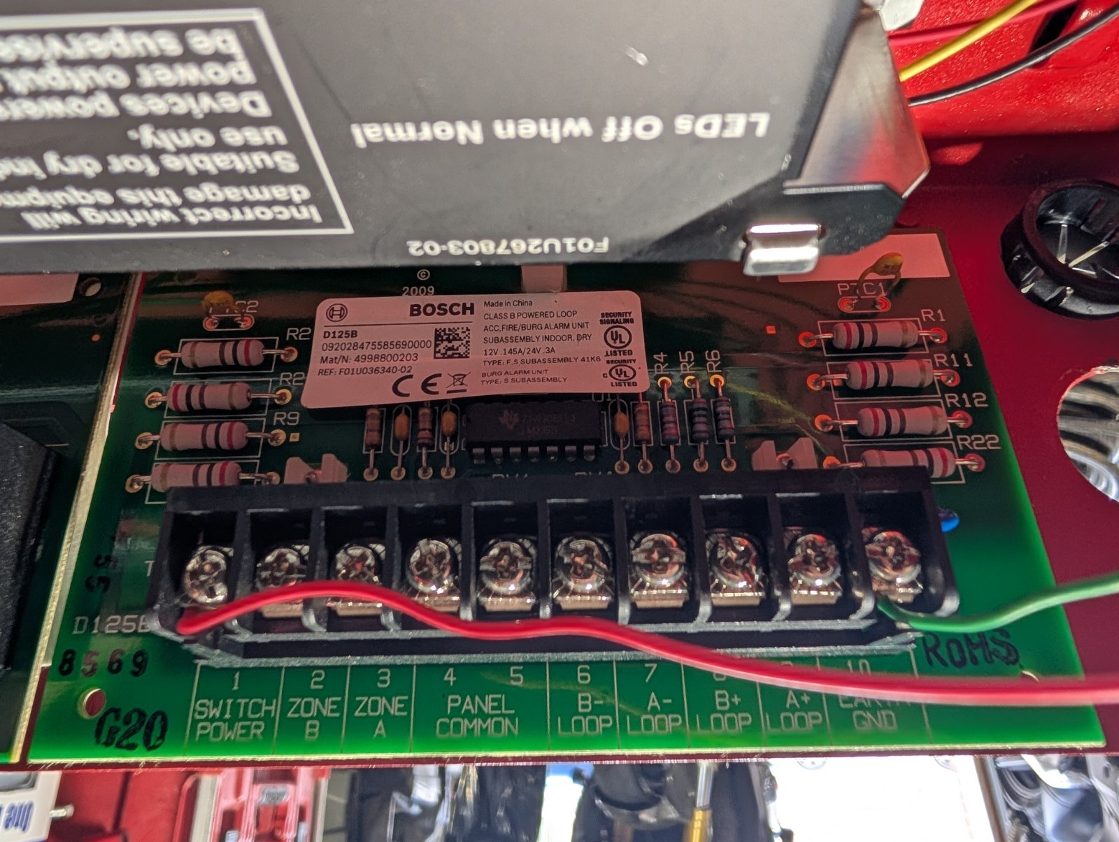 Bosch D8109 with Bosch D7412GV4+D125B+D192G+D928+Transformer