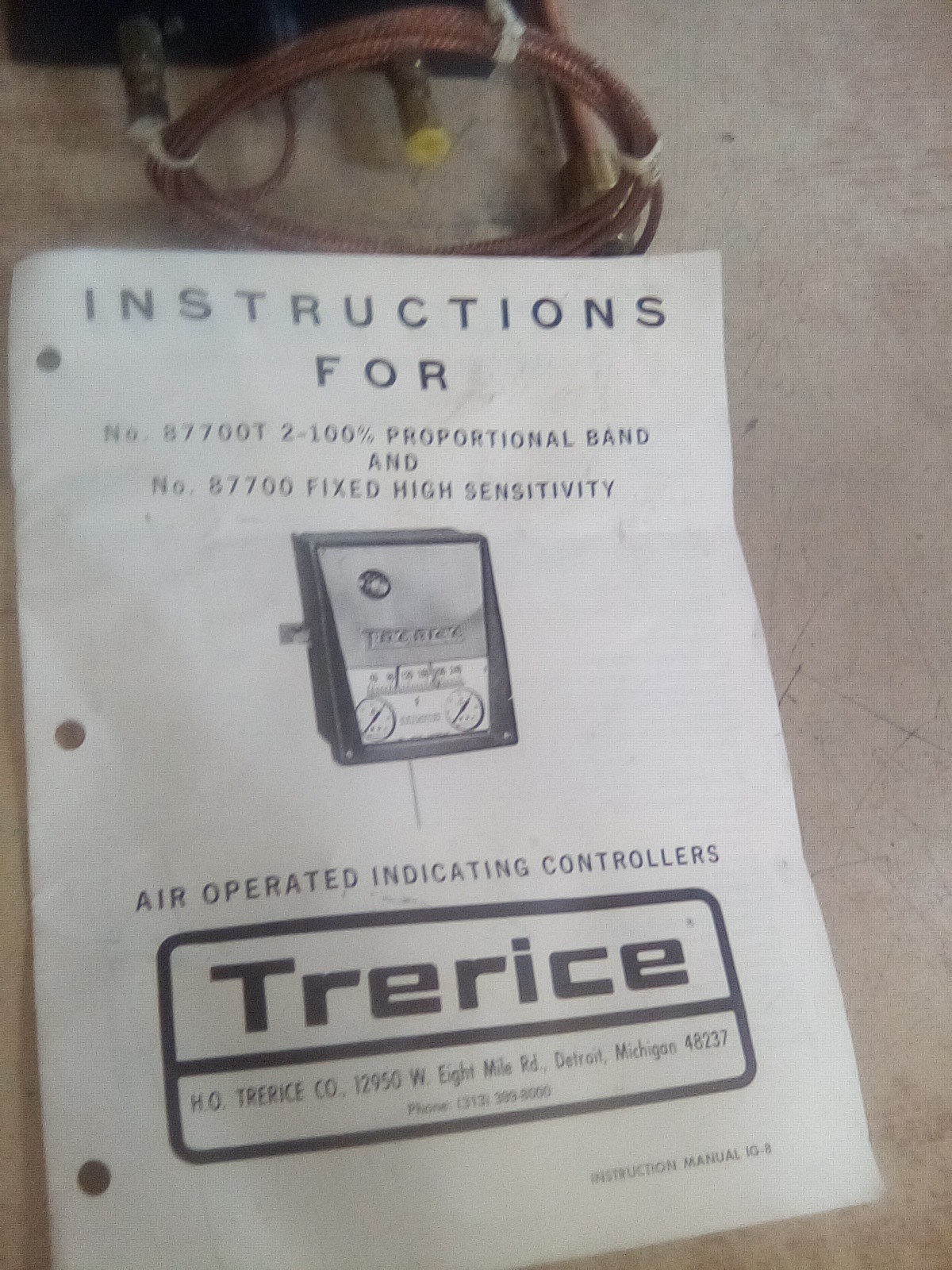 Trerice 87700 Air Operated Indicating Controllers