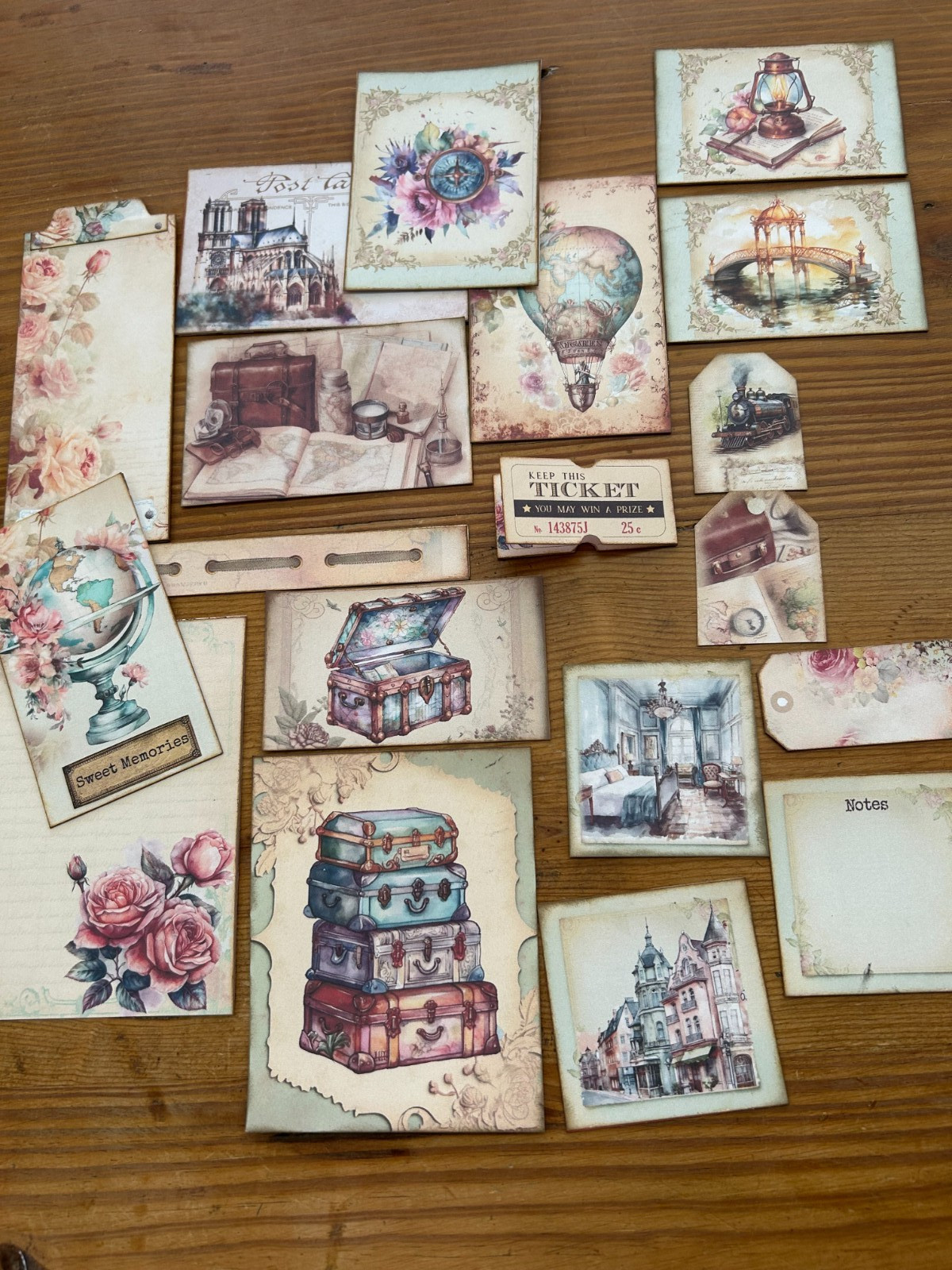 Handmade Victorian Travel Junk Journal Folio