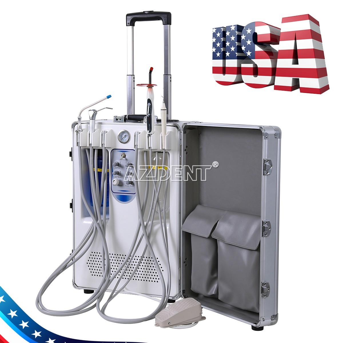 Dental Mobile Delivery Unit with Air Compressor/Suction System/Ultrasonic Scaler