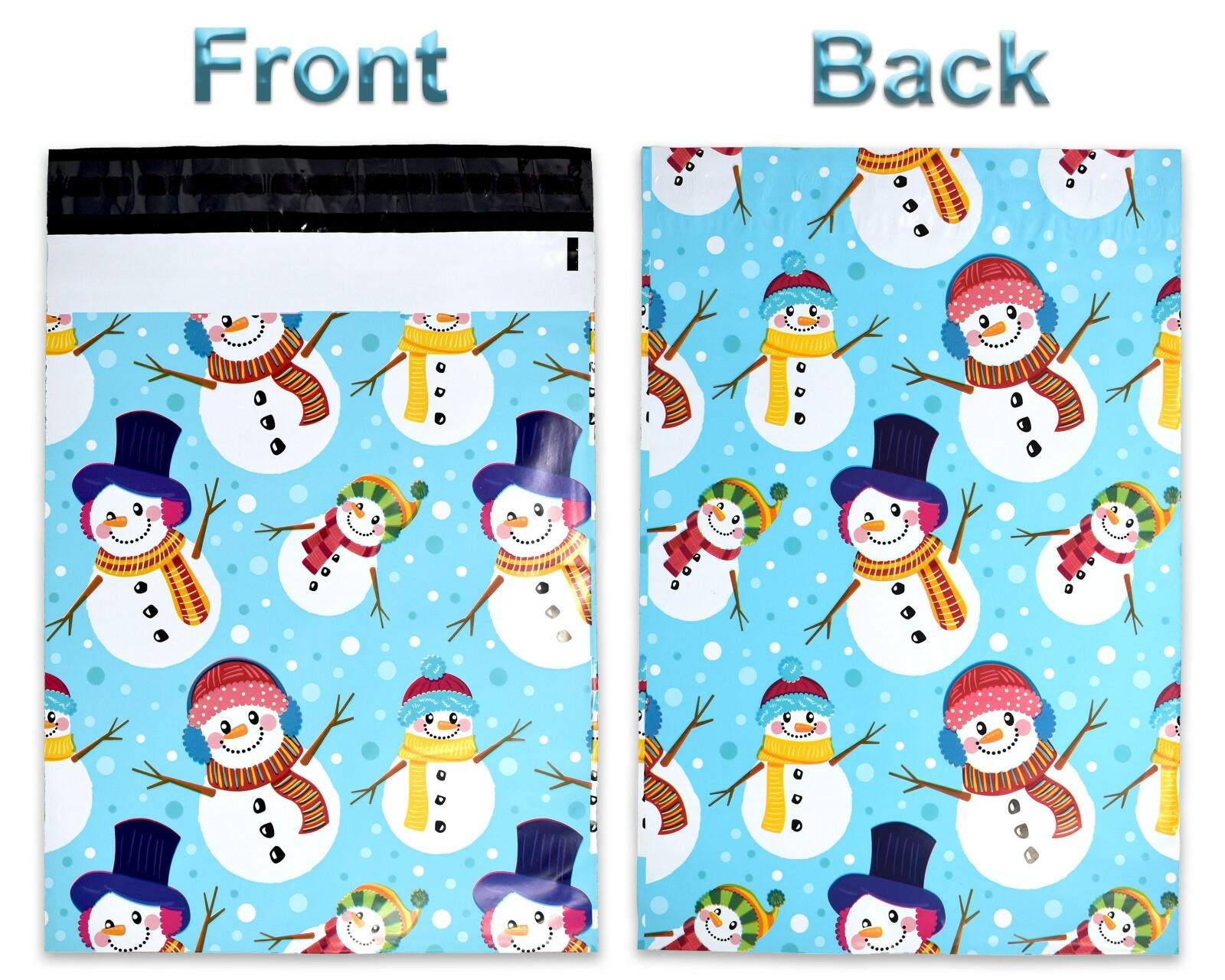 NEW 10×13 Fall, Christmas, Snowmen, Teal Snowflakes, Trees Poly Shipping Mailers