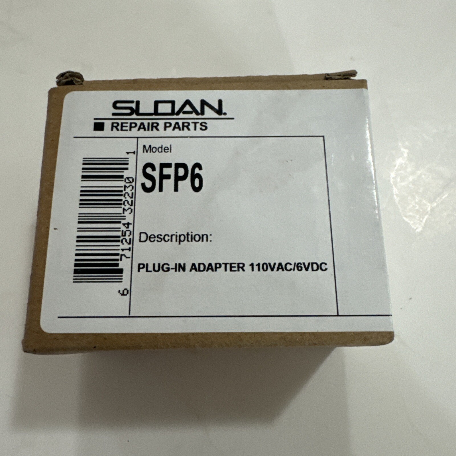 Sloan SFP-6 110VAC To 6VDC Plug-In AC Adapter for SF Series Faucets New E25