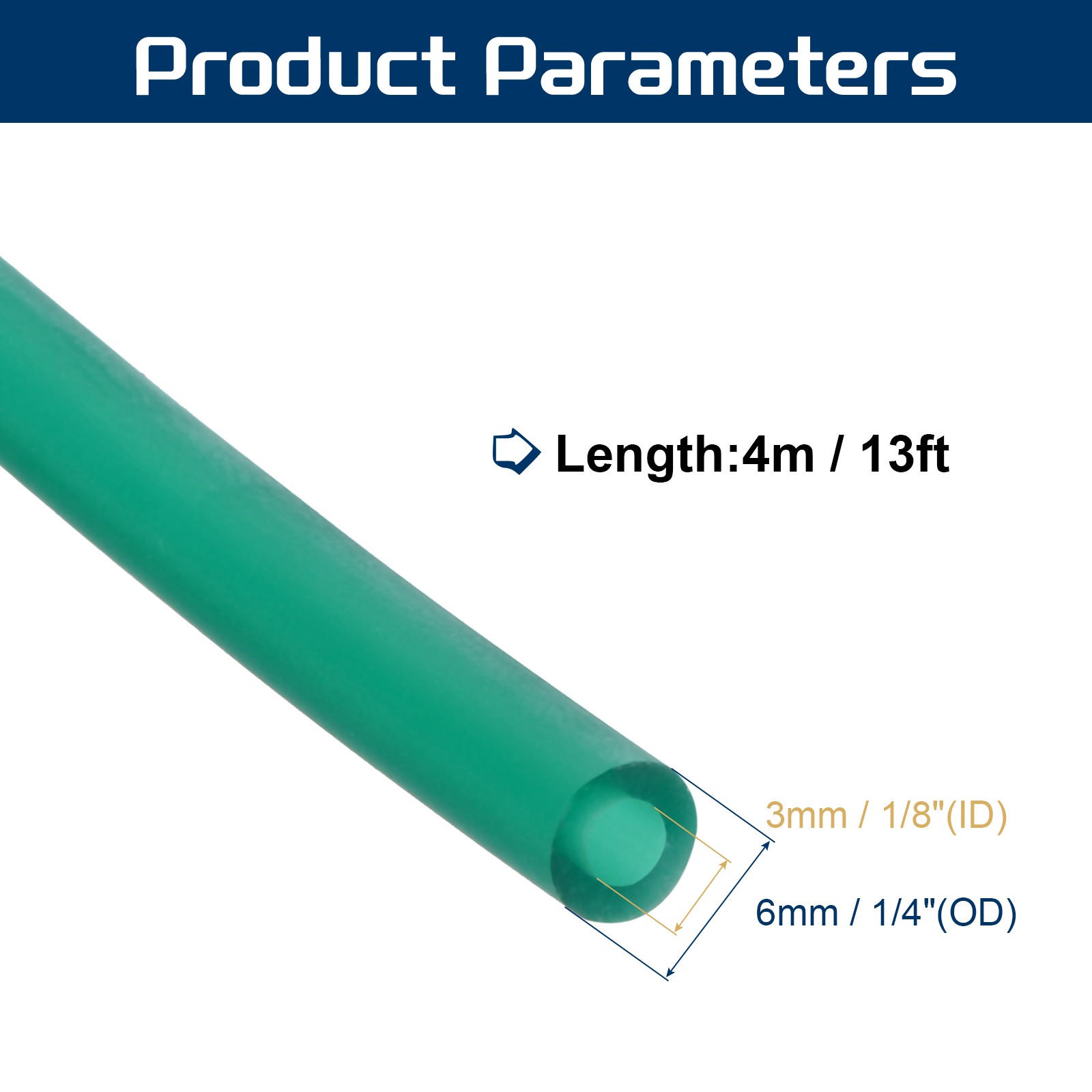 13 Ft(4M) Latex Rubber Tubing 1/8″(3mm)ID 1/4″(6mm)OD Fluorescent Blue