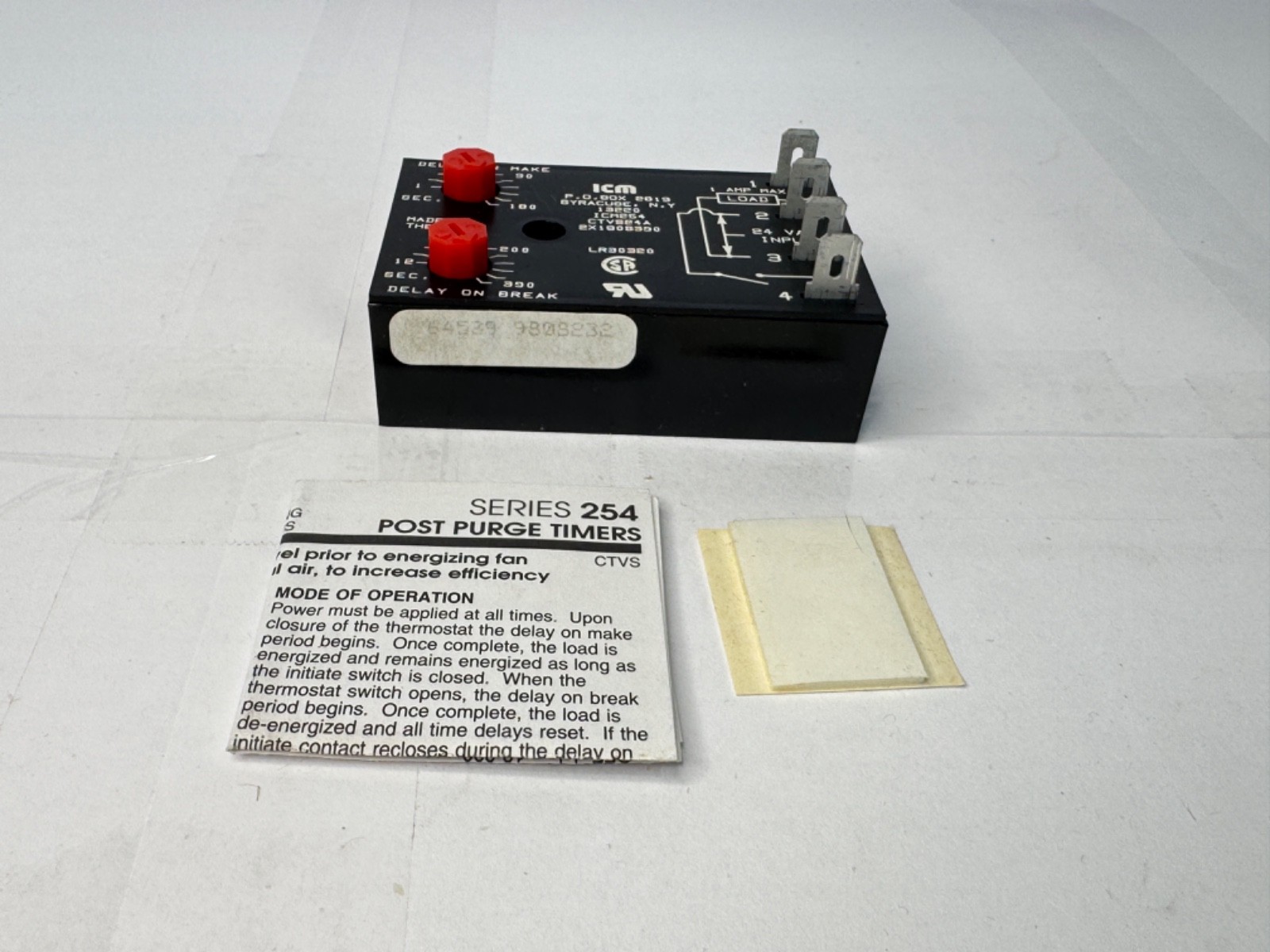 ICM Controls ICM254B Post Purge Fan Delay Timer, 12-390 Second Adjustable Delay