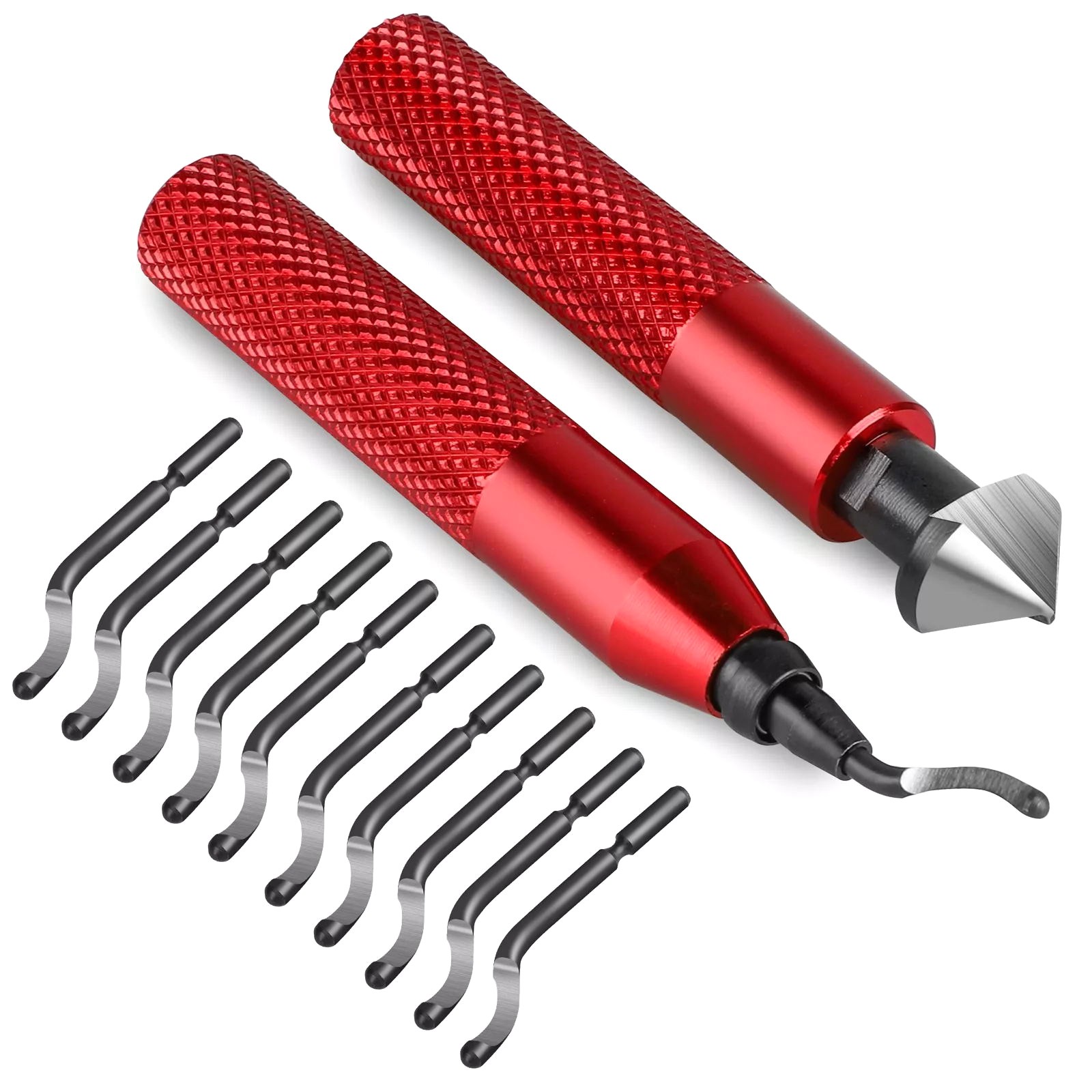 Professional Deburring Tool Countersink Hand Reamer with 10 Extra Blades Kit