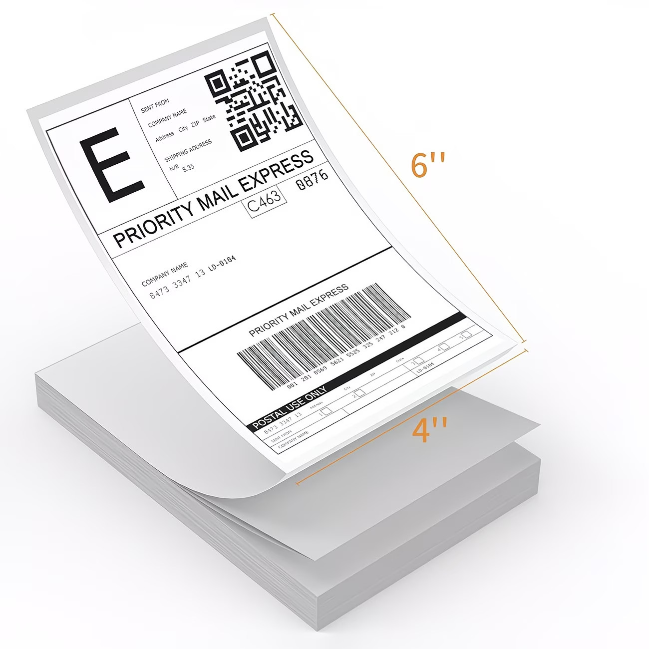 4×6 fanfold direct thermal shipping labels