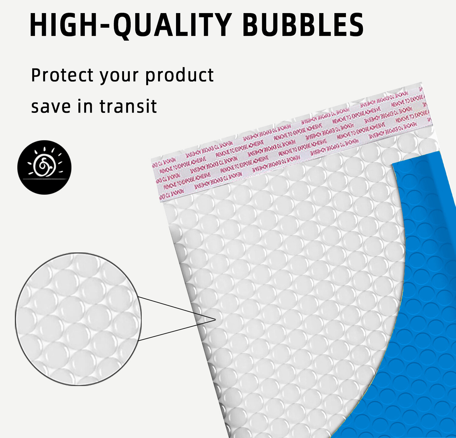 #0 6×10 (6×9) Poly Bubble Padded Envelope Mailer Shipping Bag Light Blue 100 PCS