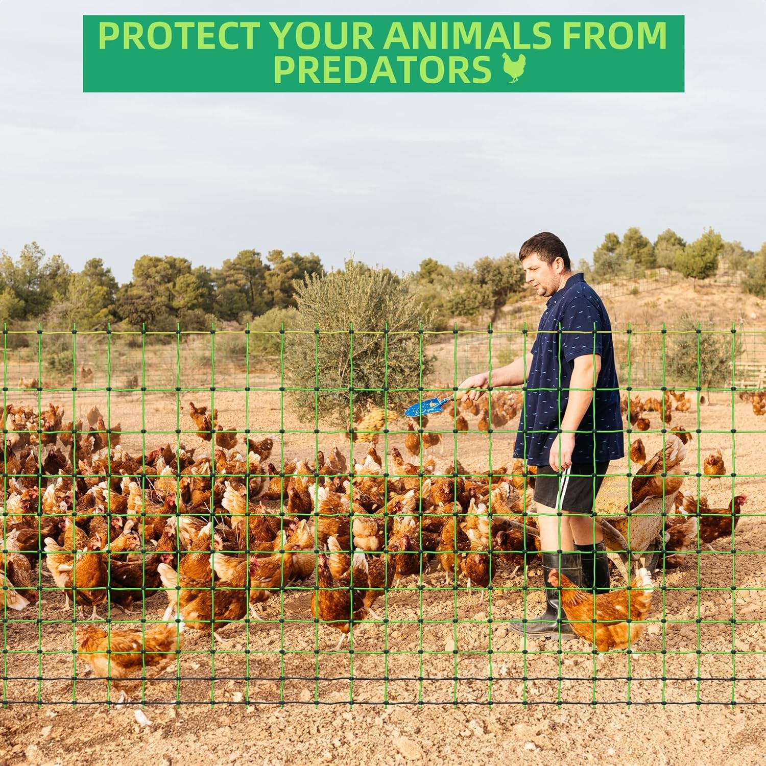 41.5″H x 164’L Poultry Netting Electric Fence,Electric Fencing for Farms,Ranches