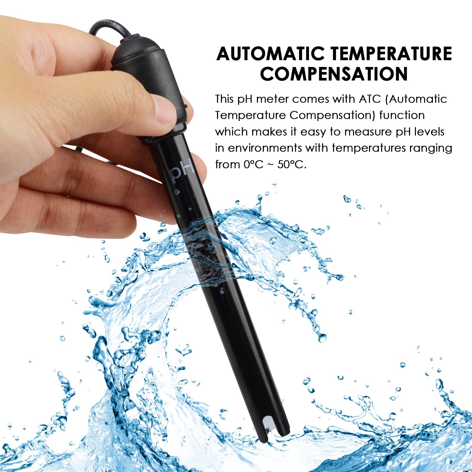 0-14 pH Electrode Probe, Meter with Replacement BNC 300 Cm