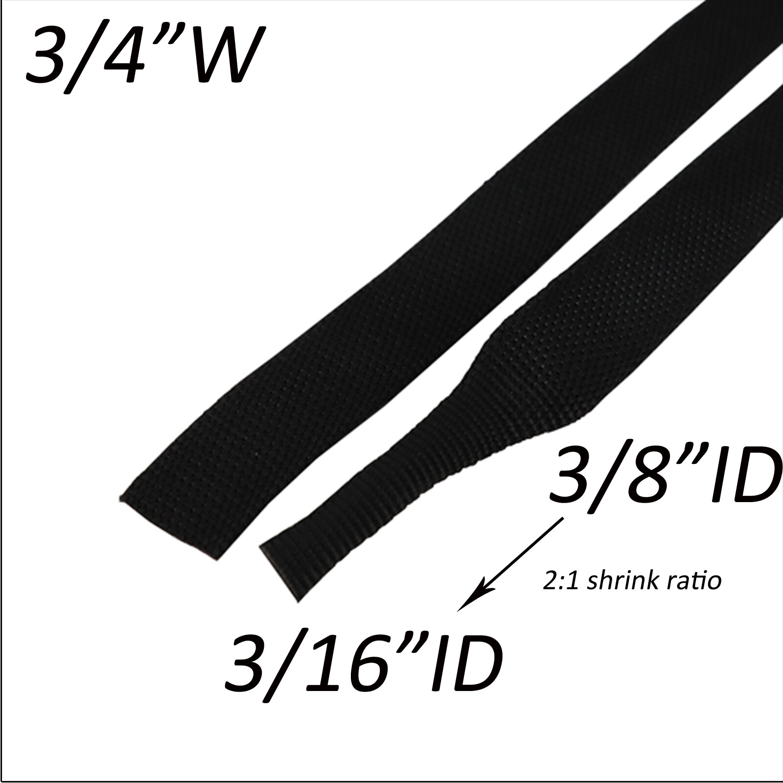 Heat Shrink Braided Sleeve Fabric Tubing- fit Irregular Shape Hose/Cable