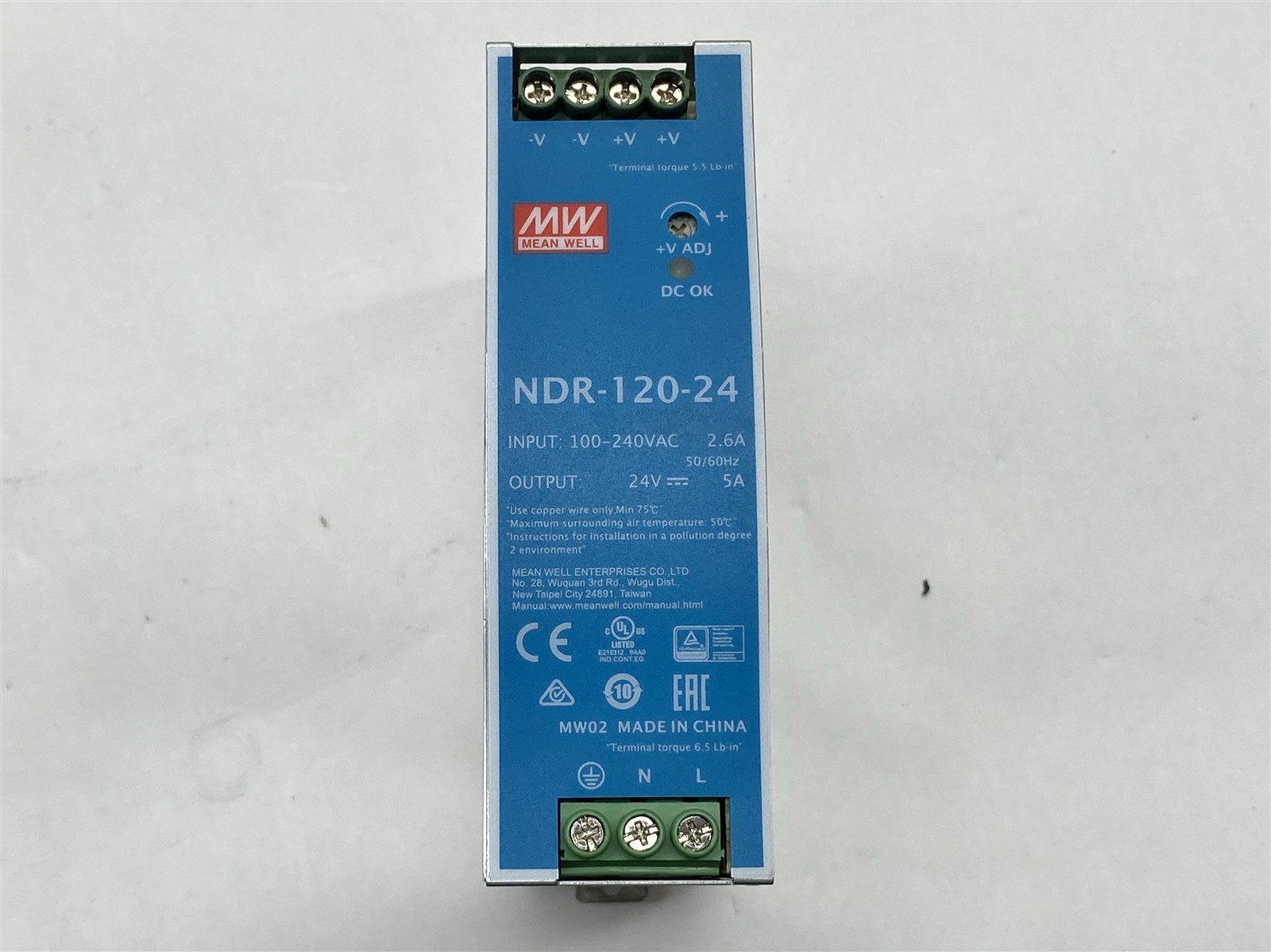 MW Mean Well 6*NDR-120-12 12V/10A 3*NDR-120-24 24V/5A Power Supply Lot 9