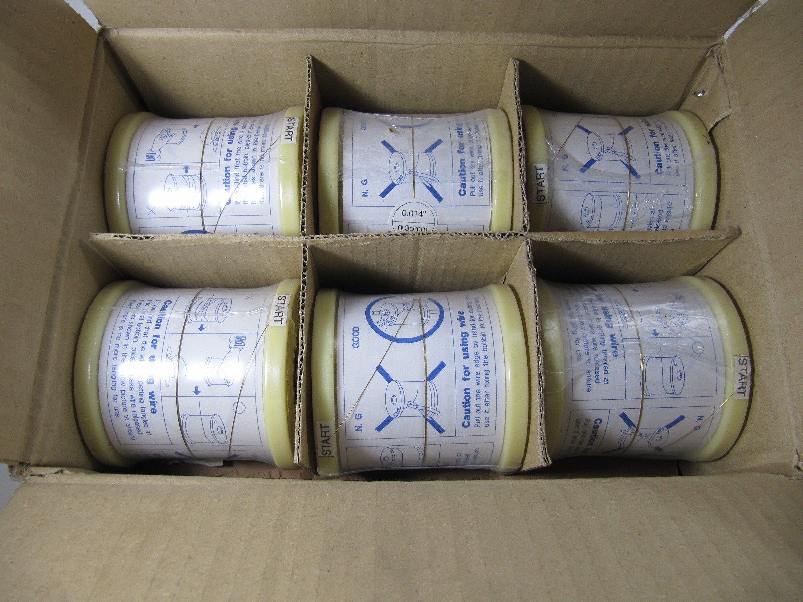 6 Rolls Brass Hard Wire 0.35mm 1.6kg/roll