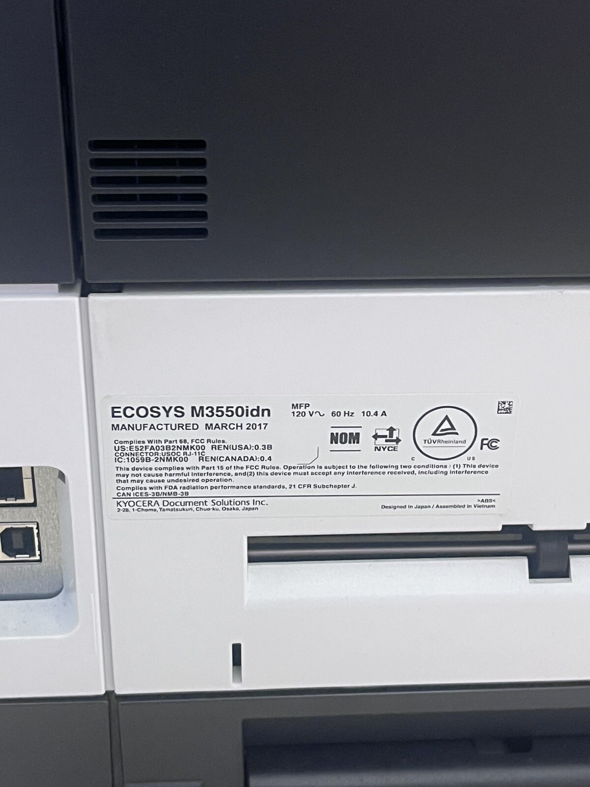 Mono MFP M3540idn Laser printer Copy Scan 66K pages