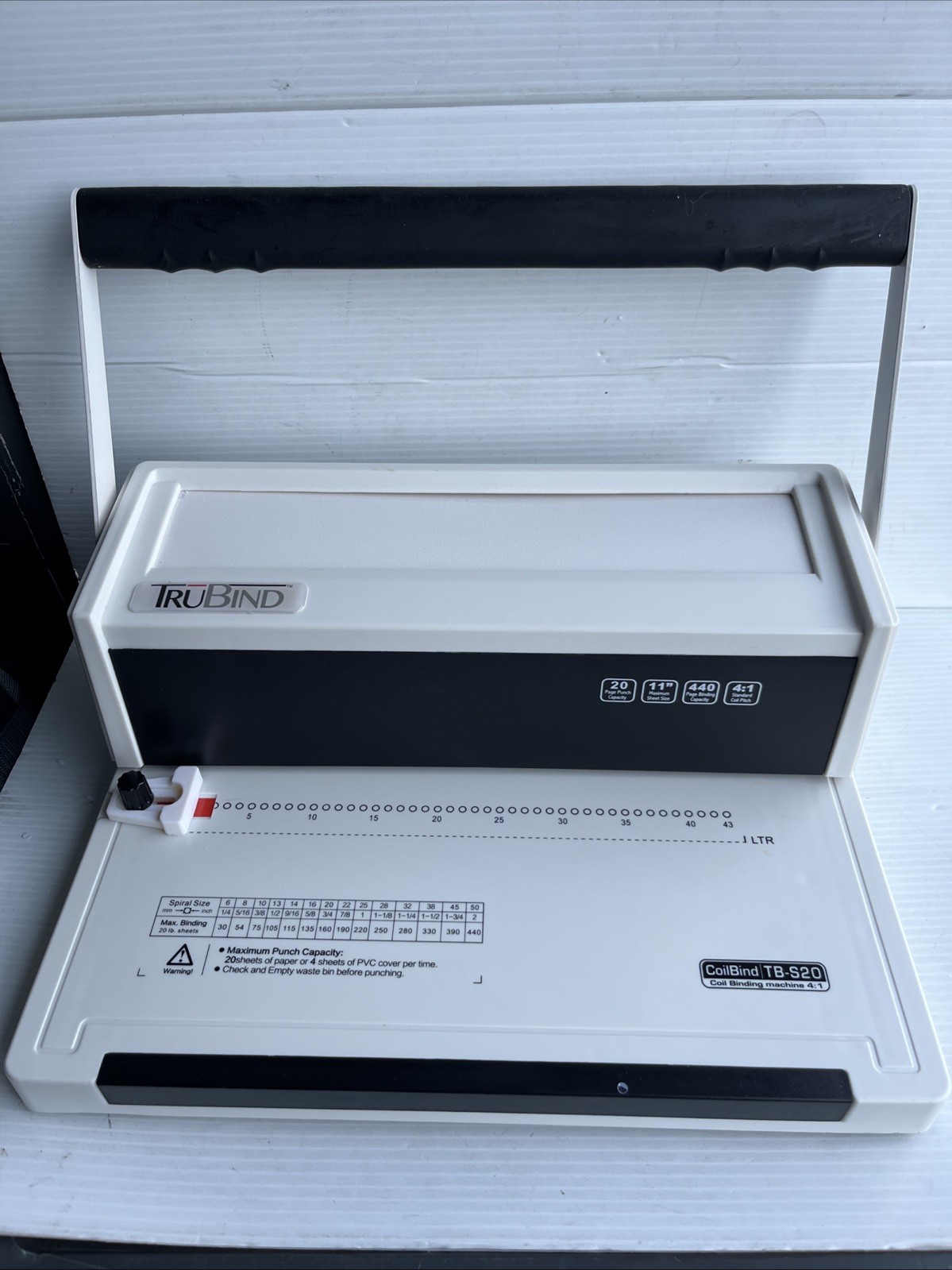 Trubind Coilbind TB-S20 Coil Binding Machine 4:1 Manual Round Hole Punch & Coils