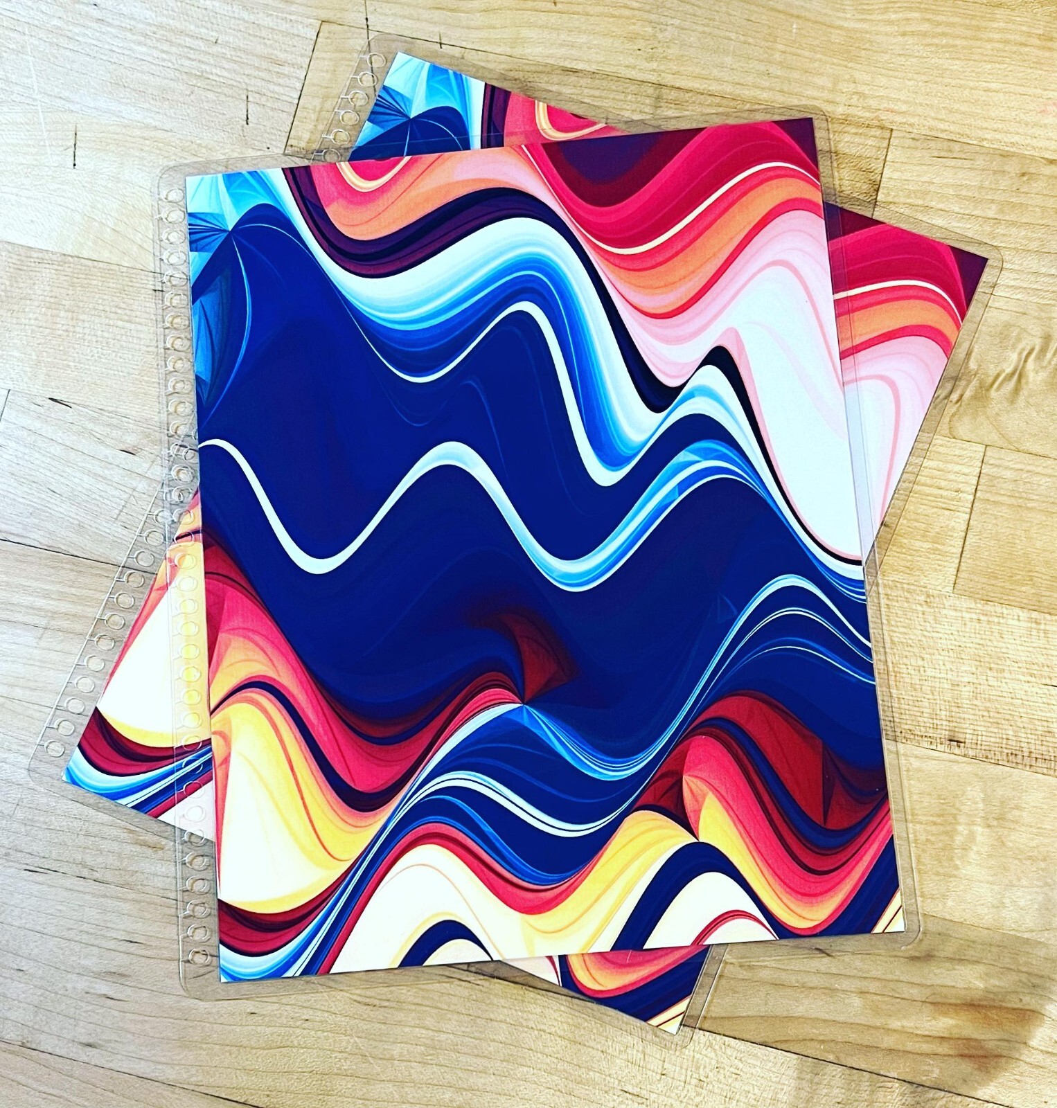 Wavy Colorful Layers Cover Set for use w/ Erin Condren Life Planner