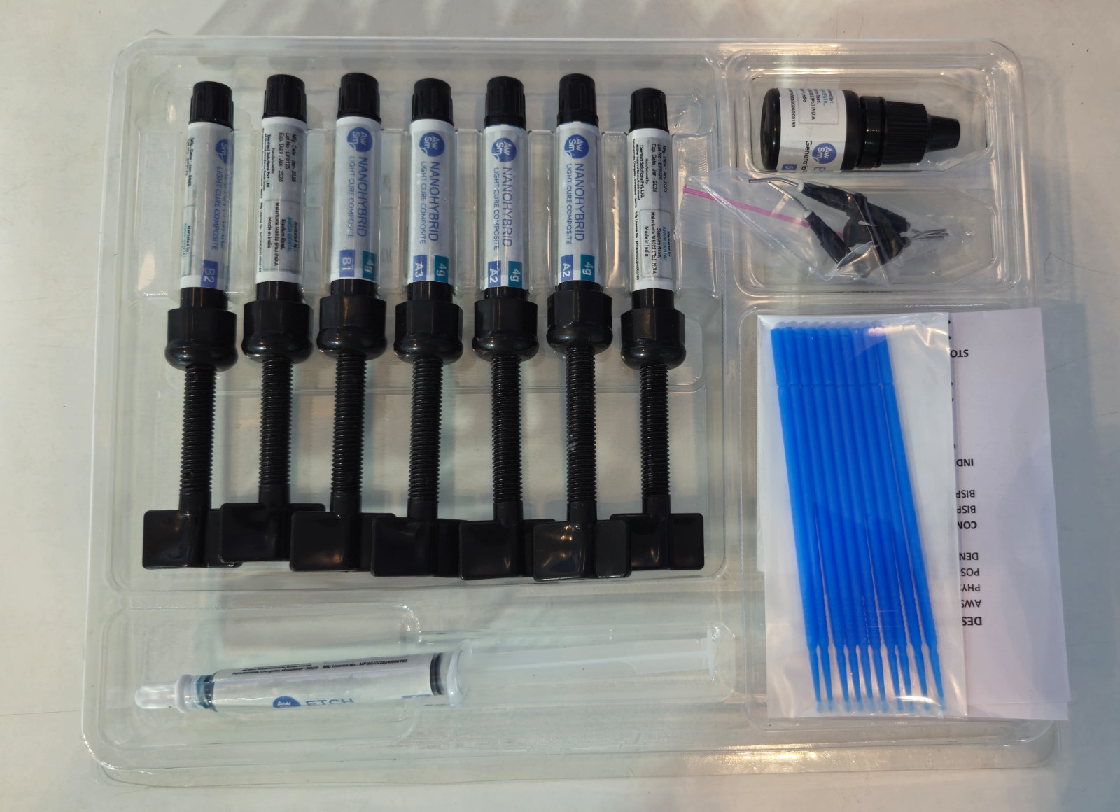AWSM Nano Hybrid Light Cured Dental Composite Kit (Free Ship)