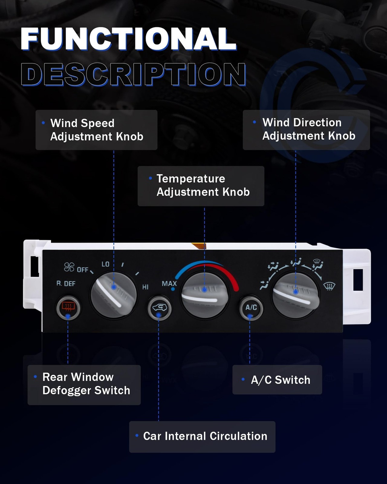599-006 A/C Heater Climate Control Module Panel Switch for Chevy, GMC | For 1…