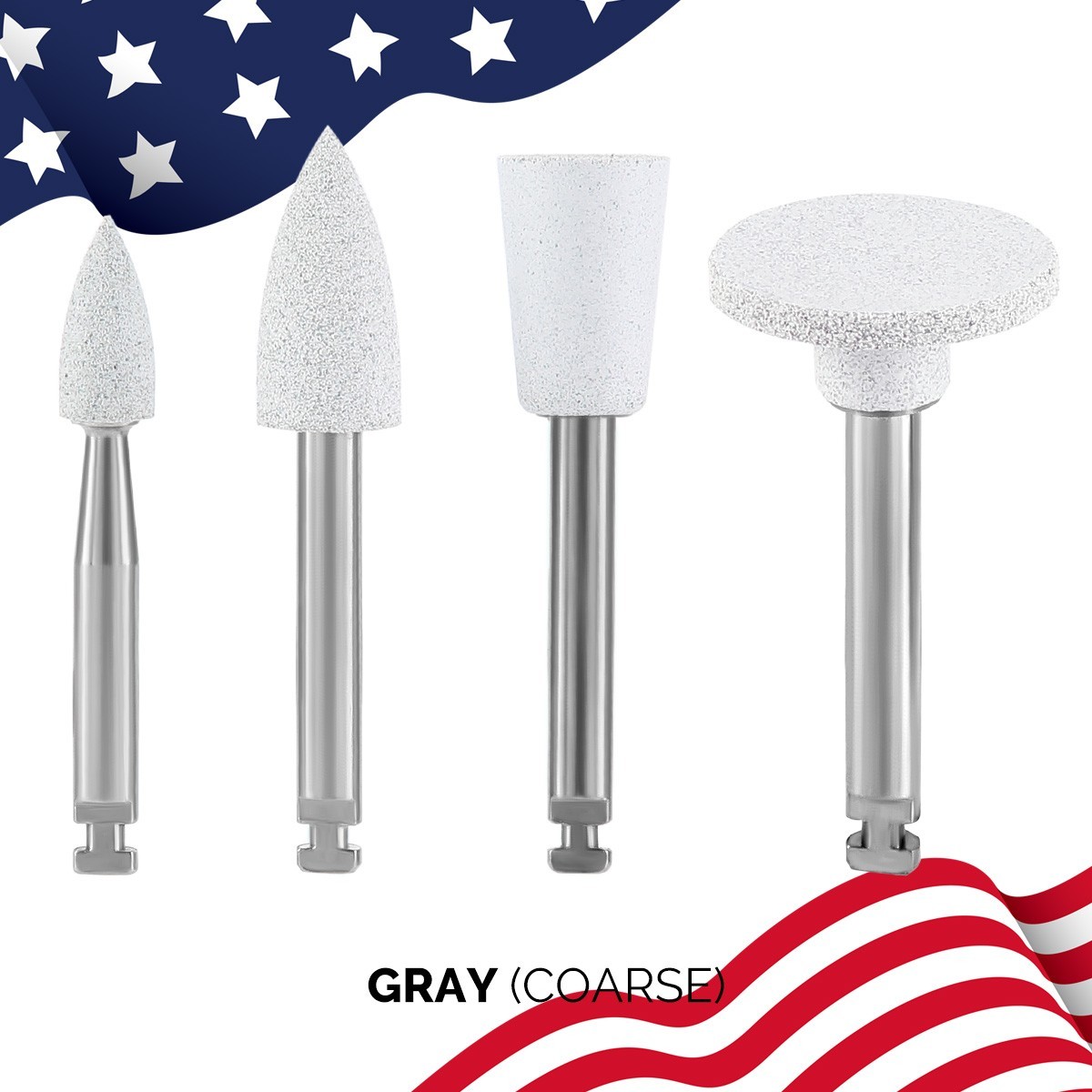 Dental Composite Polishing Burs Rubber Diamond Kit RA for Low Speed Handpiece
