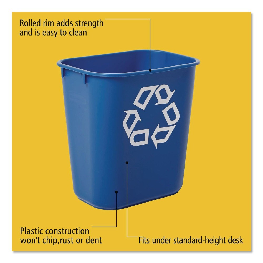 Rubbermaid Commercial 295573BE 13.63-qt. Deskside Recycling Bin – S, Blue New