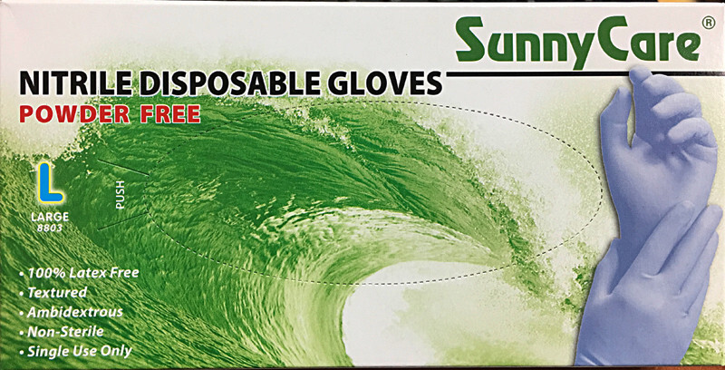 SUNNYCARE BLUE NITRILE GLOVES – 8803 (LARGE) – CASE OF 10 BOXES (100/BOX)
