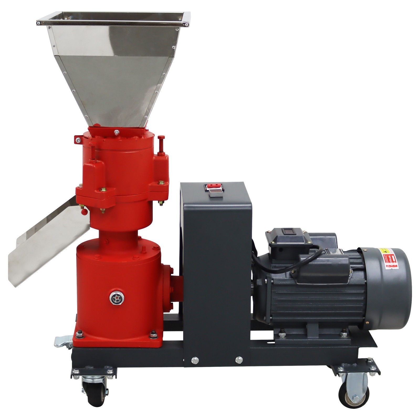 150kg/h Output 2.5mm Plate Animal Feed Pellet Mill Machine 220V 3-roller Head