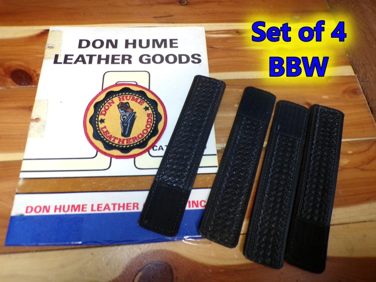 S502-4V HUME 4-Set BBW Police Duty Belt Keepers 1″ Extra Wide Hook & Loop Close