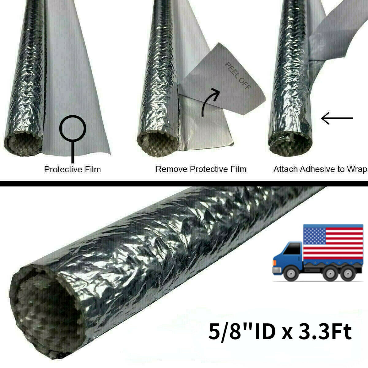 5/8″ Automotive Cable Wire Loom High Temp Protection Sleeve Wrap for Hose Line