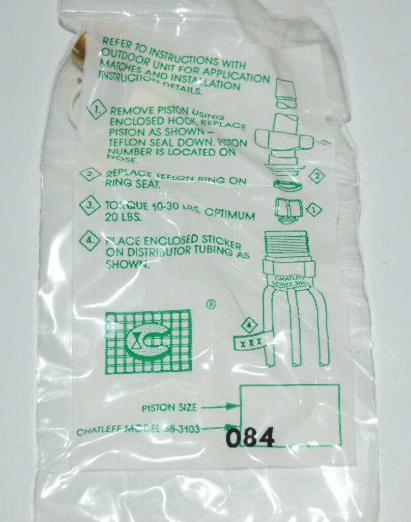 Armstrong Lennox Danfoss HVAC Piston Orifice Kit .084 Orfice Chatleff 38-3103084